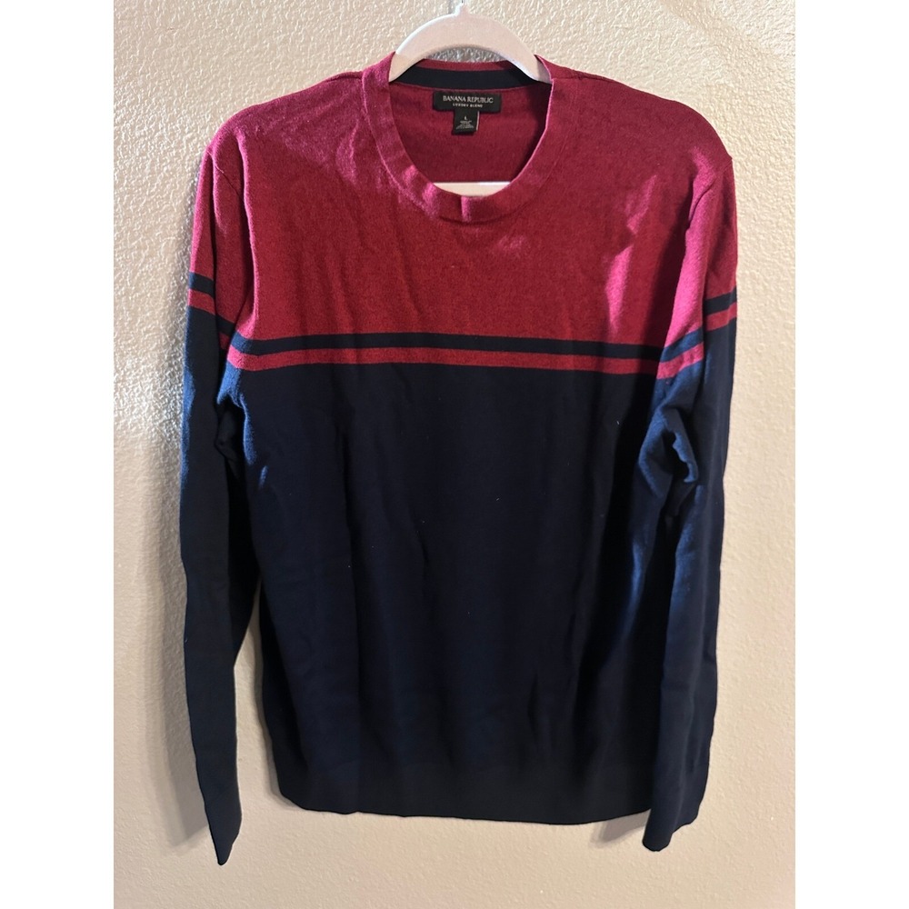 Banana Republic Luxury Blend Sweater‎ Color Block Silk Cashmere L